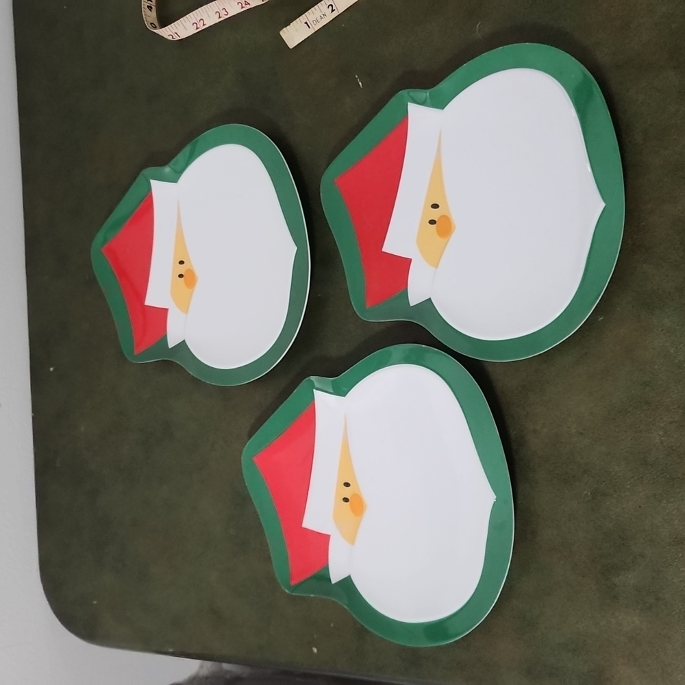 Holiday Time Santa Melamine Plates